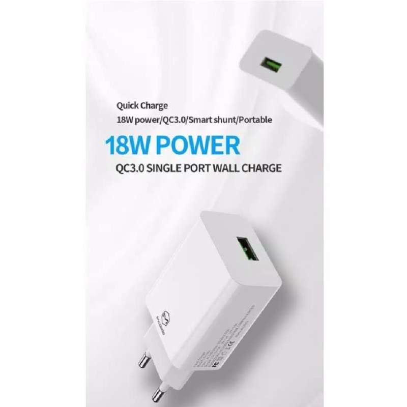 MCDODO CH-7040 KEPALA ADAPTOR ADAPTER CHARGER QC 3.0 18W FAST CHARGING + KABEL TYPE C XIAOMI OPPO