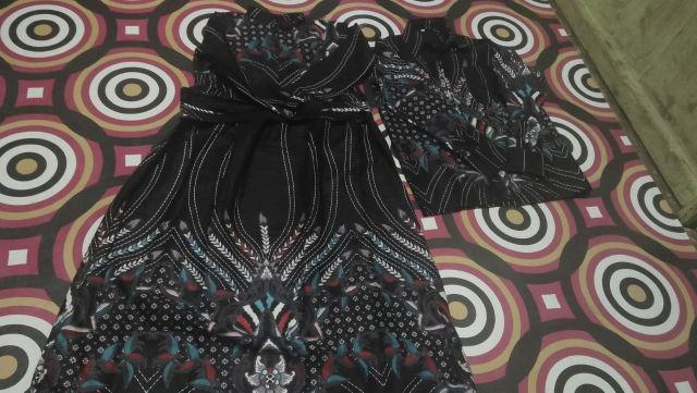 ( Ready Anak)  Couple 2575 Batik Couple Sarimbit Motif Sogan  Gamis Batik Kondangan Sumber Rejeki