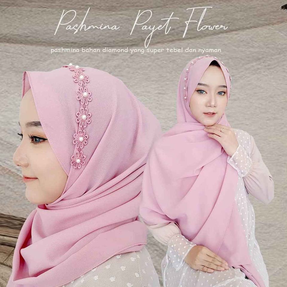 Pashmina Payet Mutiara Diamond 180 x 73 cm Hijab Termurah Kualitas Premium