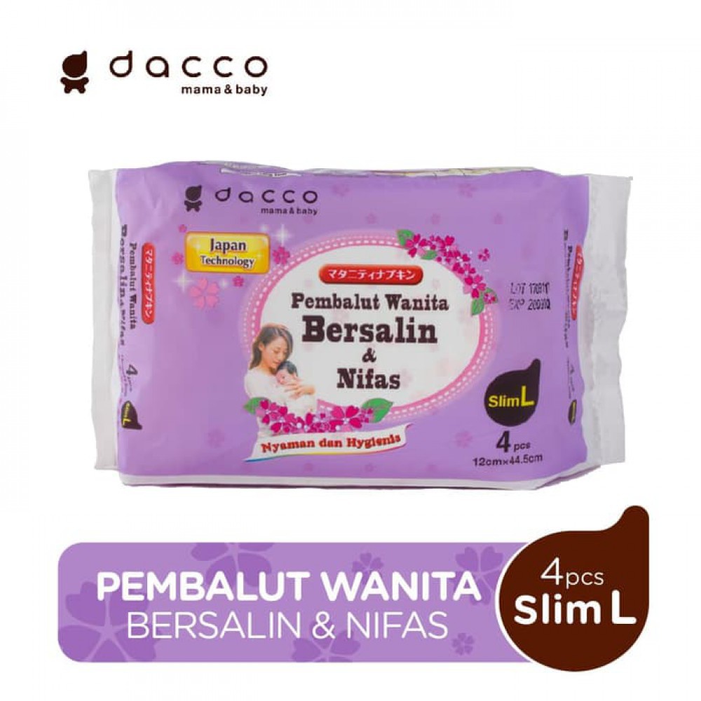 Dacco Pembalut Wanita Bersalin &amp; Nifas size Slim L - 4 Pcs