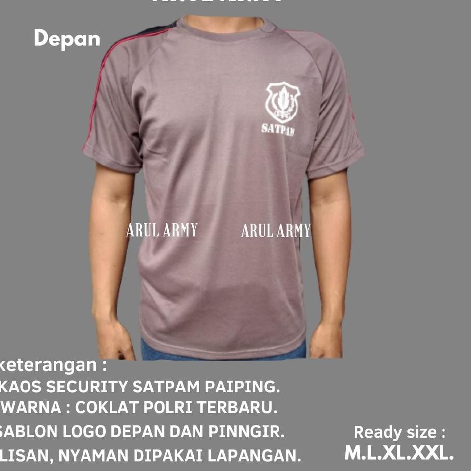 『fast』 baju kaos security satpam paiping dalaman keamanan pdl pdh terbaru coklat polri murah bandung