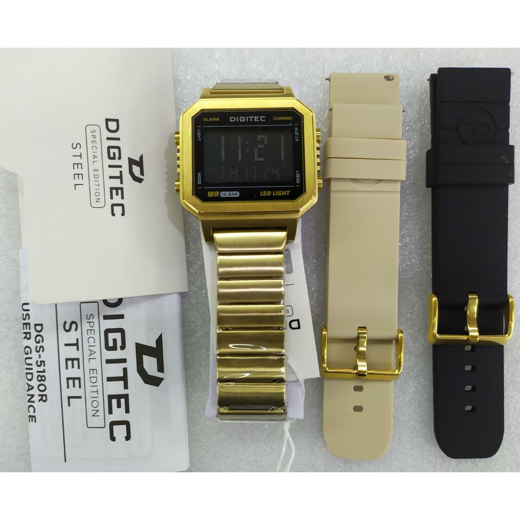 Jam Tangan Digitec Extra Straps DGS5180R DGS-5180R -BK-4 Original Murah