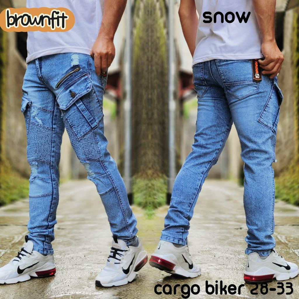 Terbaru Jeans Cargo Biker Pria Cargo Jeans Bikers Celana Panjang Pria Cargo Jeans Panjang Premium Je