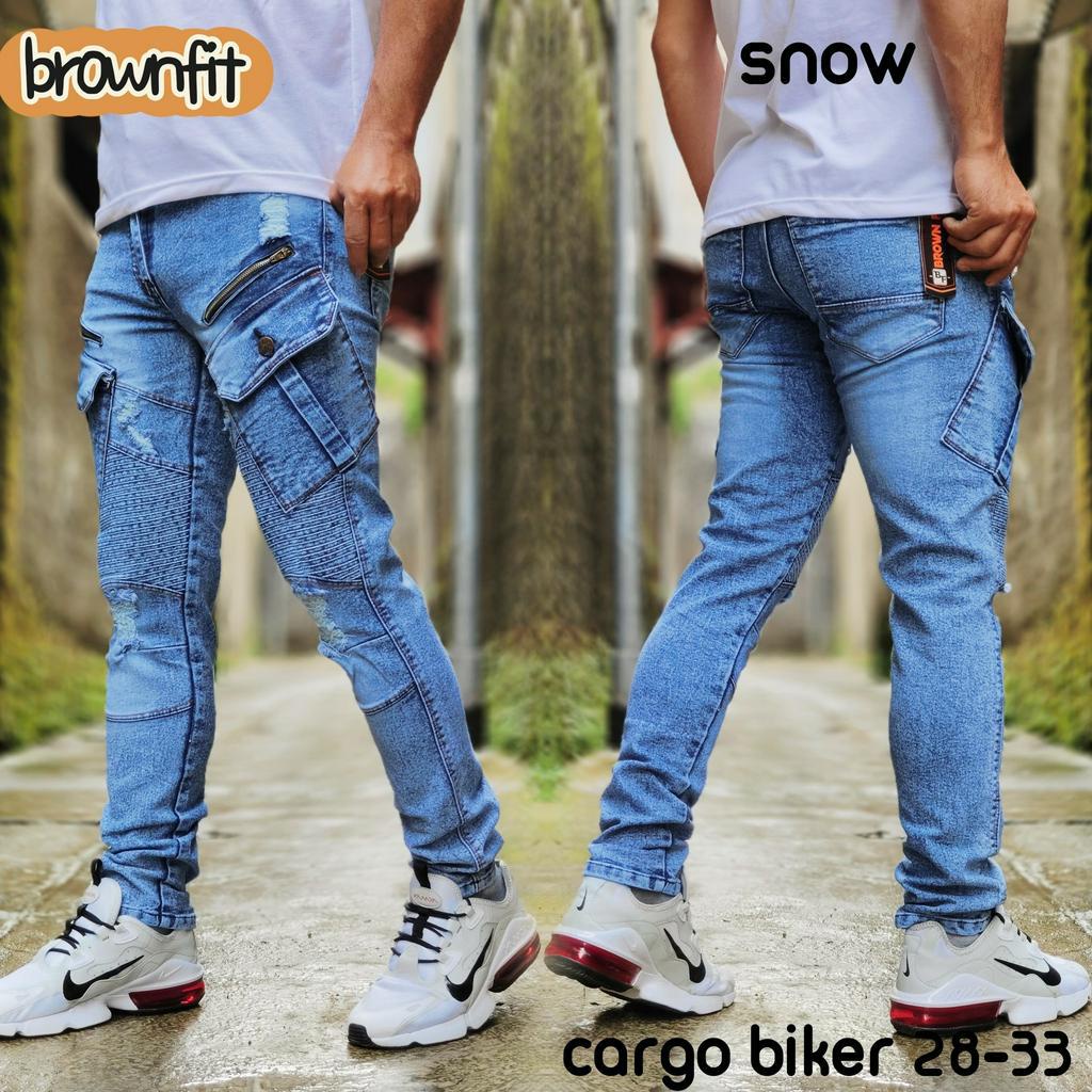 Terbaru Jeans Cargo Biker Pria Cargo Jeans Bikers Celana Panjang Pria Cargo Jeans Panjang Premium Jeans Cargo Pants Pria PDL Panjang Cargo Streetwear Celana Jeans Stretch Stitching Denim Cargo Denim Long Pants Original