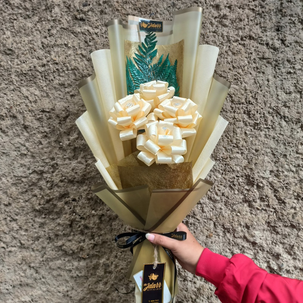 Buket Satin Bloomy / Buket Hadiah Wisuda / Buket Unik / Buket Kekinian