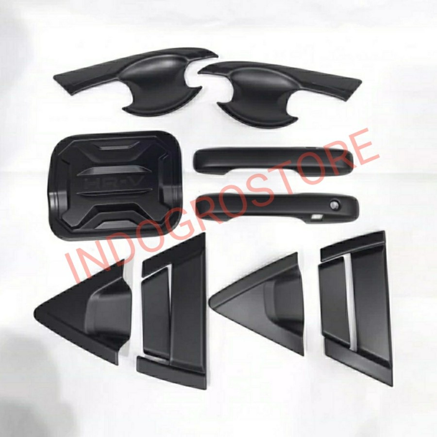 PAKET Cover Handle Outer &amp; Tangki Hitam Doff Mobil Honda HRV HR-V 2022 2023