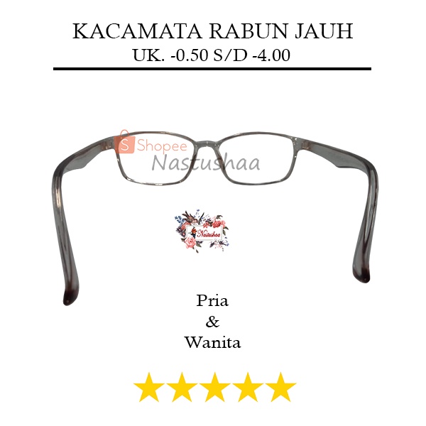 Kacamata Minus Ukuran -0.50 s/d -4.00 Model Persegi Panjang Warna Caramel Rabun Jauh Untuk Pria Wanita FREECASE