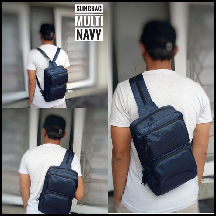 HOT SALE SLINGBAG MULTIFUNGSI / TAS RANSEL KECIL / TAS SELEMPANG PRIA & WANITA - NAVY