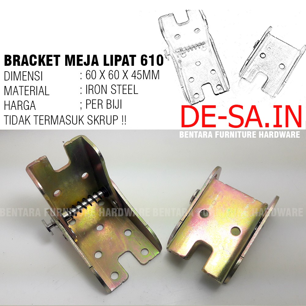 ML- 610 BRAKET ENGSEL KAKI MEJA LIPAT PENCET PENGUNCI MEJA SOFA BED RANJANG  - Lot Locking Hinges Table Leg Fold Bracket Hinge