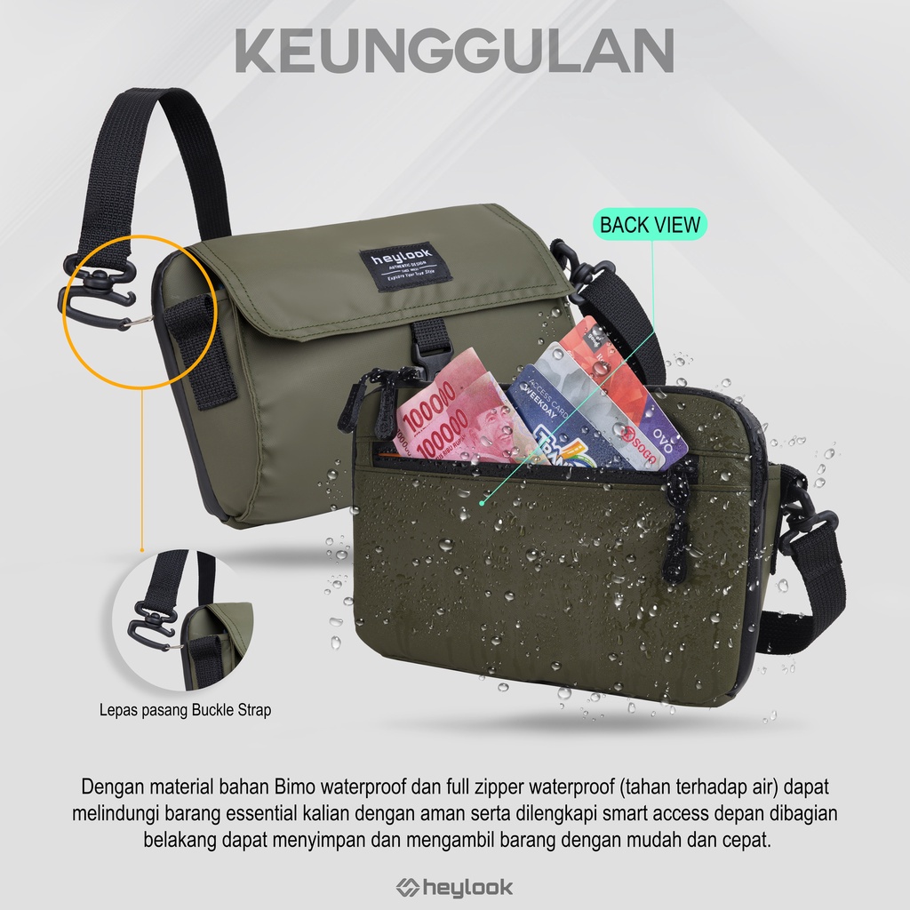 Handbag Pria Clutch Pria Anti Air Sling Pouch Tahan Air Rover 2 in 1 Bisa Selempang Tas Tangan Waterproof Pria Wanita