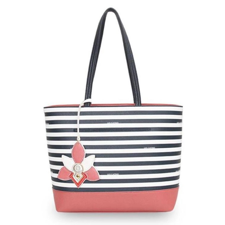 Les Catino Tokyo Shibuya Stripe Tea Rose Tote Bag [LARGE]