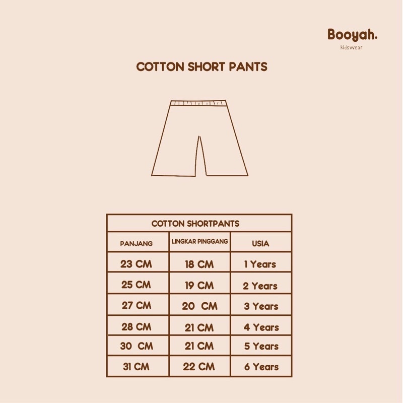 Booyah Cotton Shortpants / Celana Pendek Anak (1-6 Tahun)