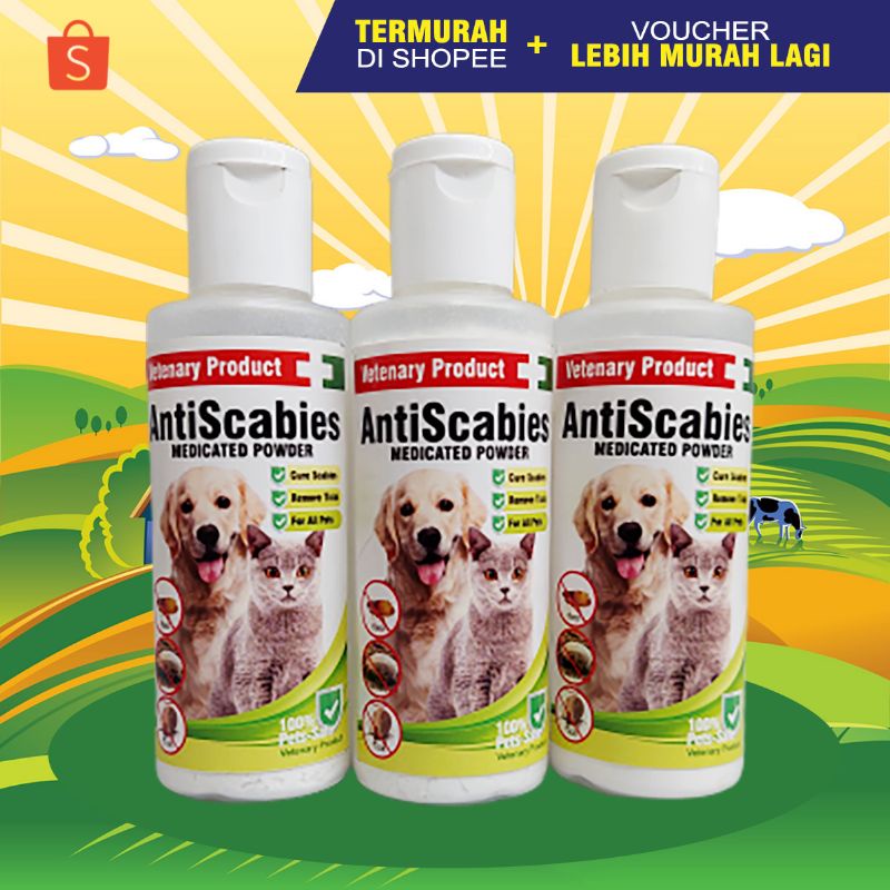 BEDAK SCABIES - Obat Scabies Kucing Bedak Scabies Kucing Anjing Kelinci Bedak Jamur Kucing