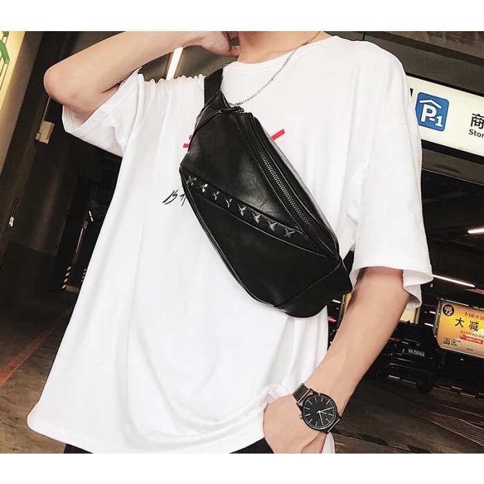 Tas Selempang Kulit Pria | Slempang Slingbag import Tas Waistbag Pria Slempang Bahu Distro Kasual