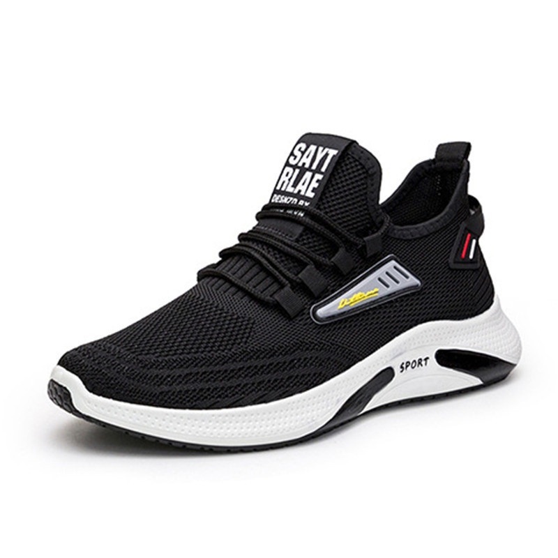 Leedoo Sepatu Sneakers Pria Sepatu Tali Fashion Kasual Sneakers Running Sport MR126-125 Hitam