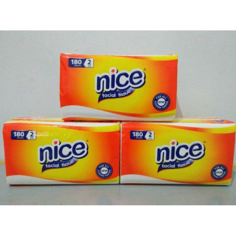 Nice Tisu Facial Tissue 180 Sheets 2 Ply Tisue Tissu