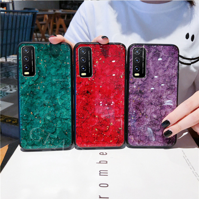 Tebaru Kesing Hp Vivo Y12s 2020 Phone Case Bling Glitter Foil Marble Soft Tpu Casing Untuk Vivoy12s Back Cover Shopee Indonesia