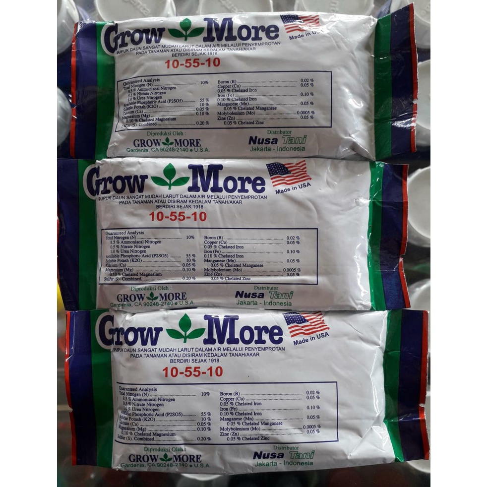 Pupuk NPK GrowMore Bunga 10-55-10 100gr