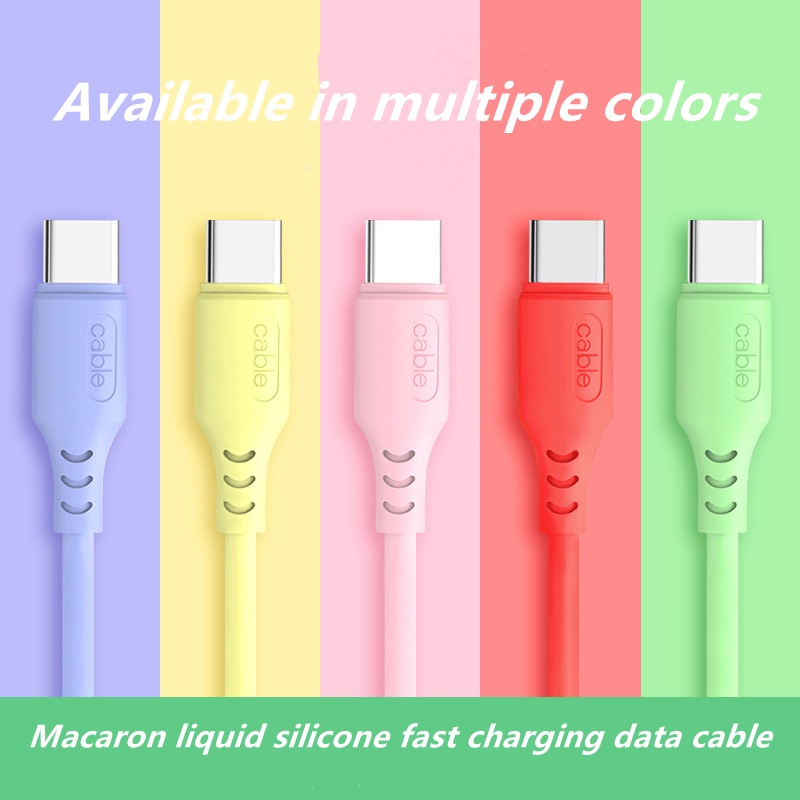 Kabel Data / Kabel Charger Macaron For Smartphone Micro USB Type-C Lightning