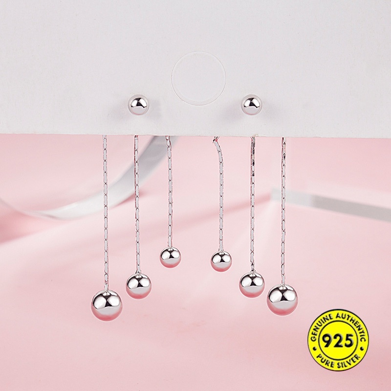 Anting Manik-Manik Rumbai Bahan S925 Silver