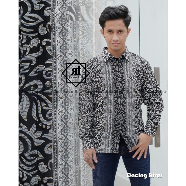 COUPLE BATIK ROK PRISKET MOTIF CACING SILVER