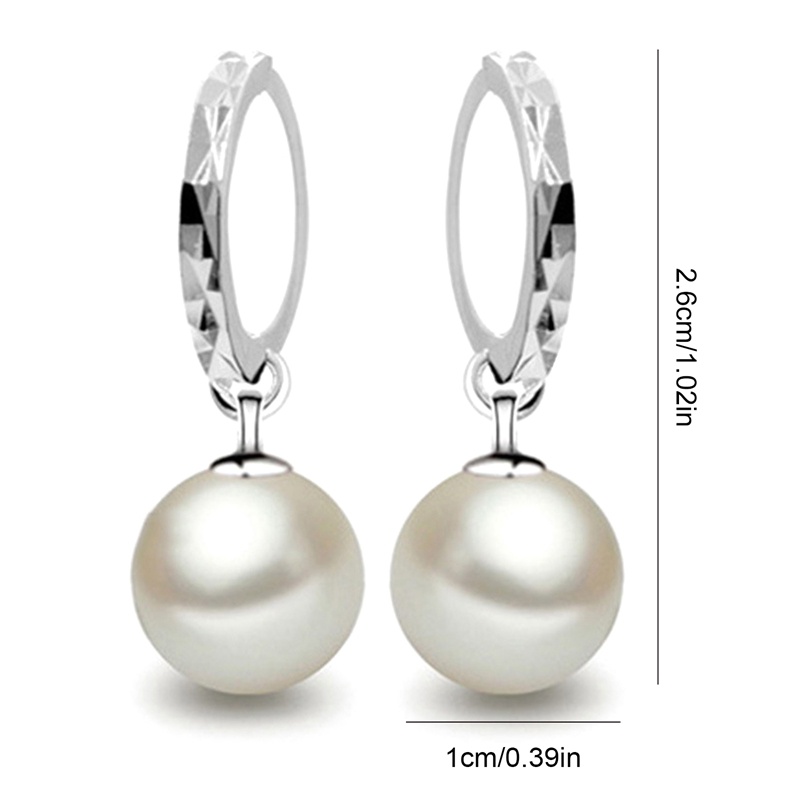 Anting Tusuk Gantung Temperament Bahan Sterling Silver 925 Desain Geometrimutiaraberlian Gaya Koreasimpleelegan Untuk Wanita