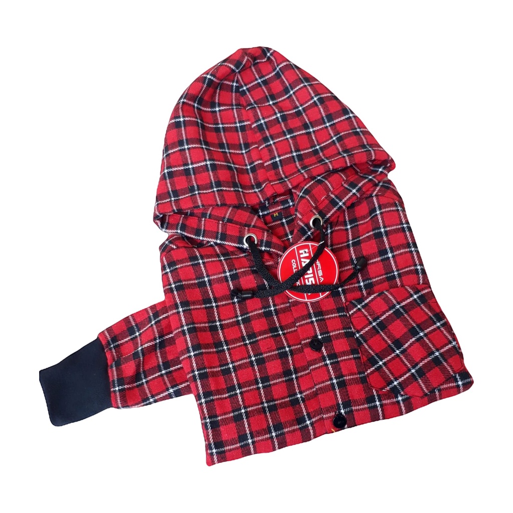 kemeja flanel hodie anak 6-7th size XL  lengan panjang  - Kemeja hoodie anak lengan panjang bahan fl