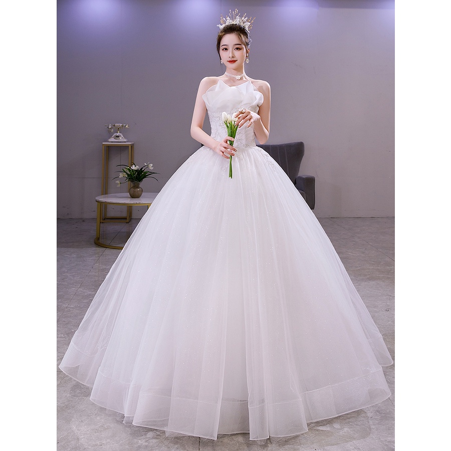 Gaun Pengantin 2209006 Putih Tanpa Lengan Wedding Dress