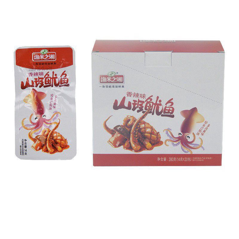 (HALAL) 渔米之湘 山珍鱿鱼 Barbeque Squid Hot &amp; Spicy Squid Snack /Snack Sotong 14g