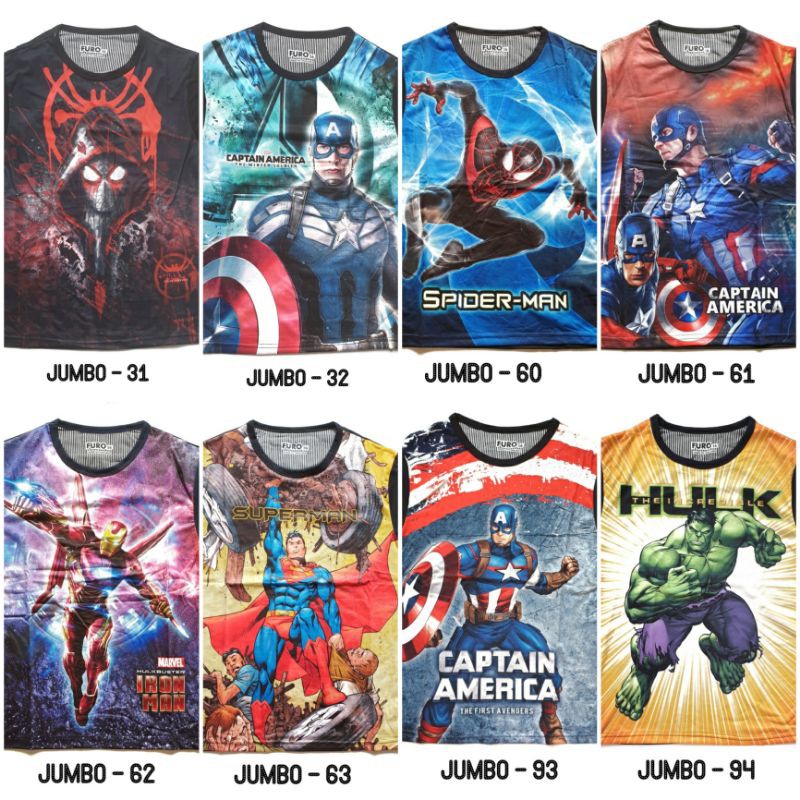 FURO Jumbo Kaos Anak Laki size 16 18 20 Superhero