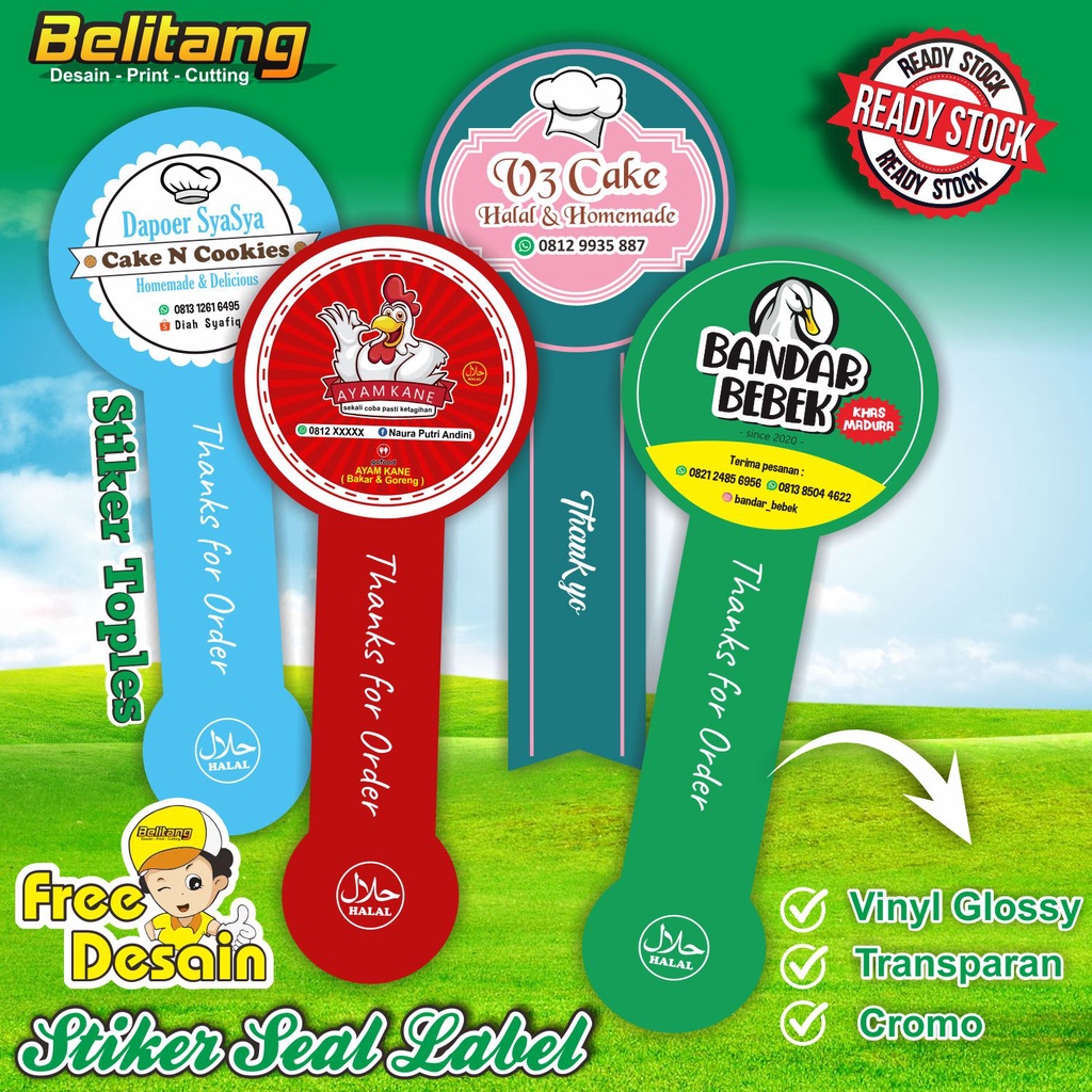 

CETAK STIKER SEGEL LABEL MAKANAN/STICKER PRODUK KEMASAN/FREE DESAIN