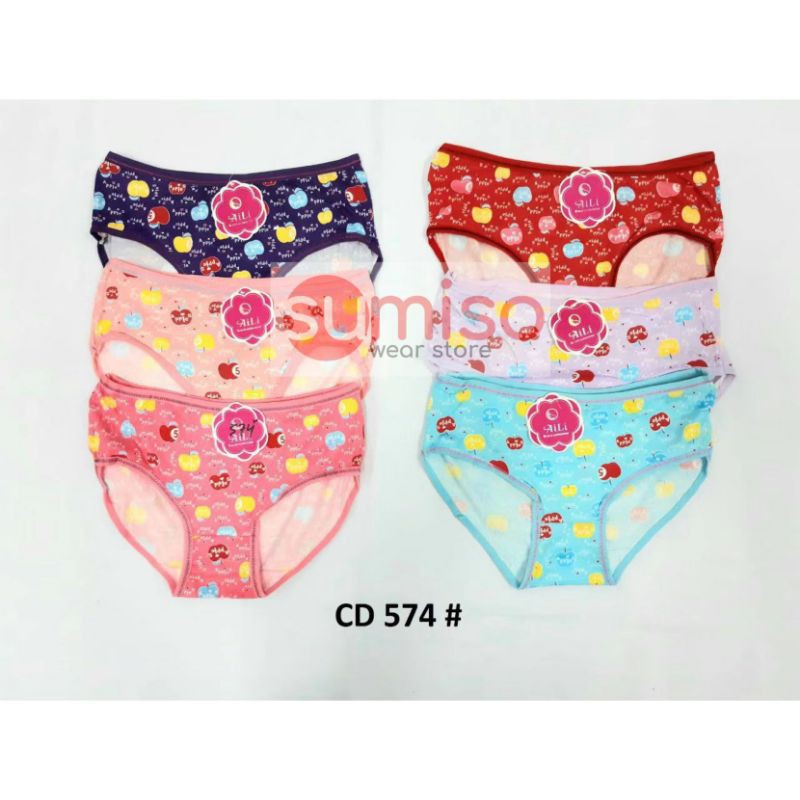 celana dalam wanita import motif apple / CD wanita remaja dewasa / undies cewek perempuan