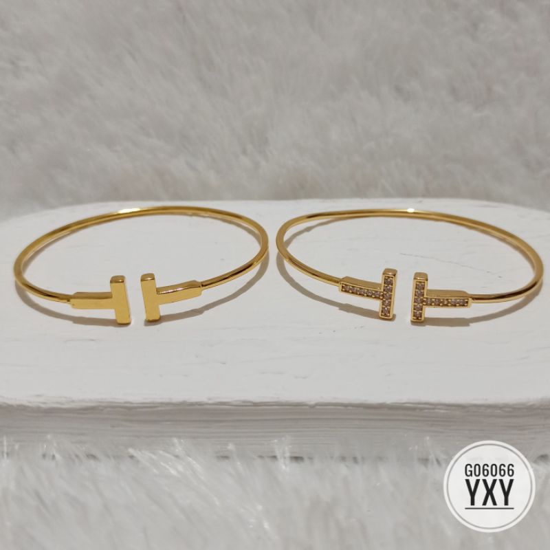 Gelang Yaxiya Bangle Fleksible Warna Gold/Silver G06066 G06070