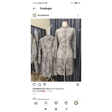 kebaya ibu sage green payet mutiara