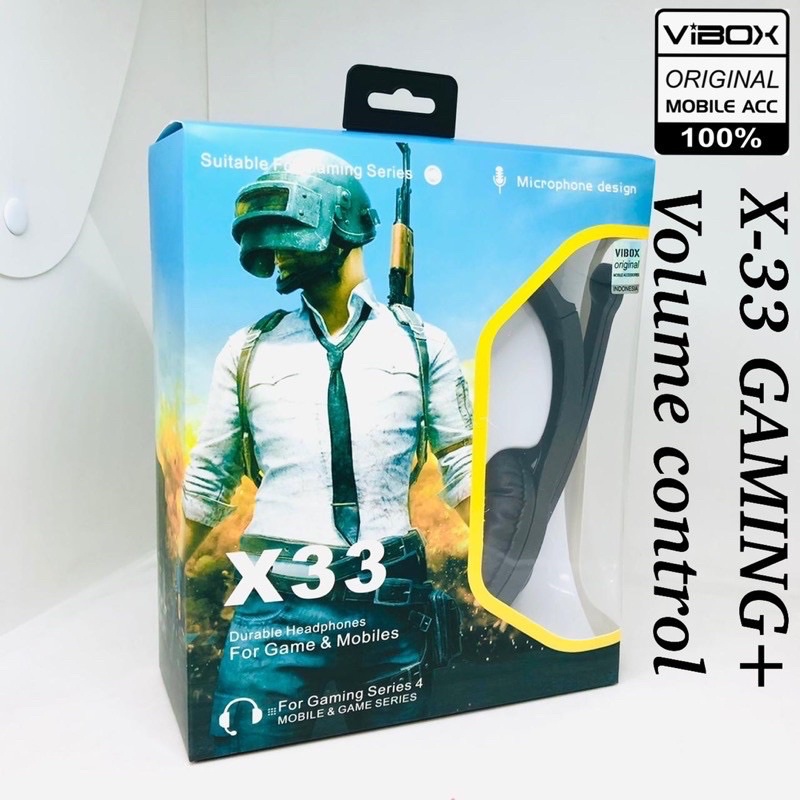 PROMO HEADPHONE BANDO SERI X-33 GAMING HEADSET VOLUME CONTROL