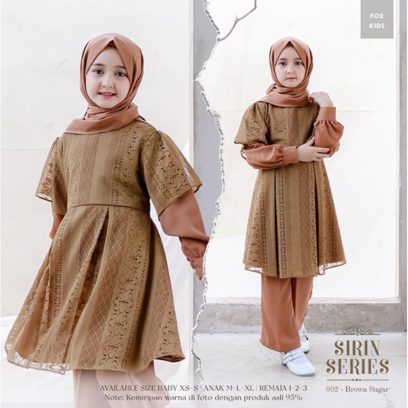 SIRIN SERIES KIDS 2IN1 MIX BRUKAT MALIKA/SETELAN MUSLIM ANAK 8-10 TAHUN/SETELAN ATASAN BRUKAT + CELANA/FASHIOM MUSLIM ANAK TERBARU/KOSHIRIN 2IN1/FAR MOSLEMSTORE