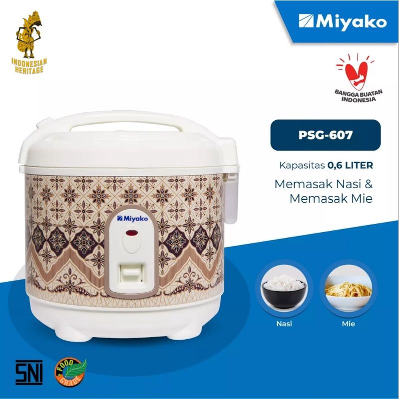 MIYAKO Rice cooker  0,63 L PSG-607 Garansi Resmi