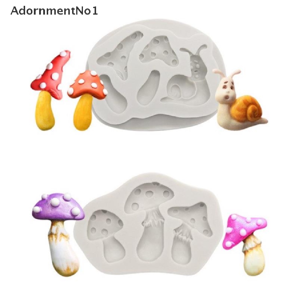 [AdornmentNo1] Forest Mushroom And Snails Silicone Molds Fondant Cake Tools Candy Resin Mould [new]