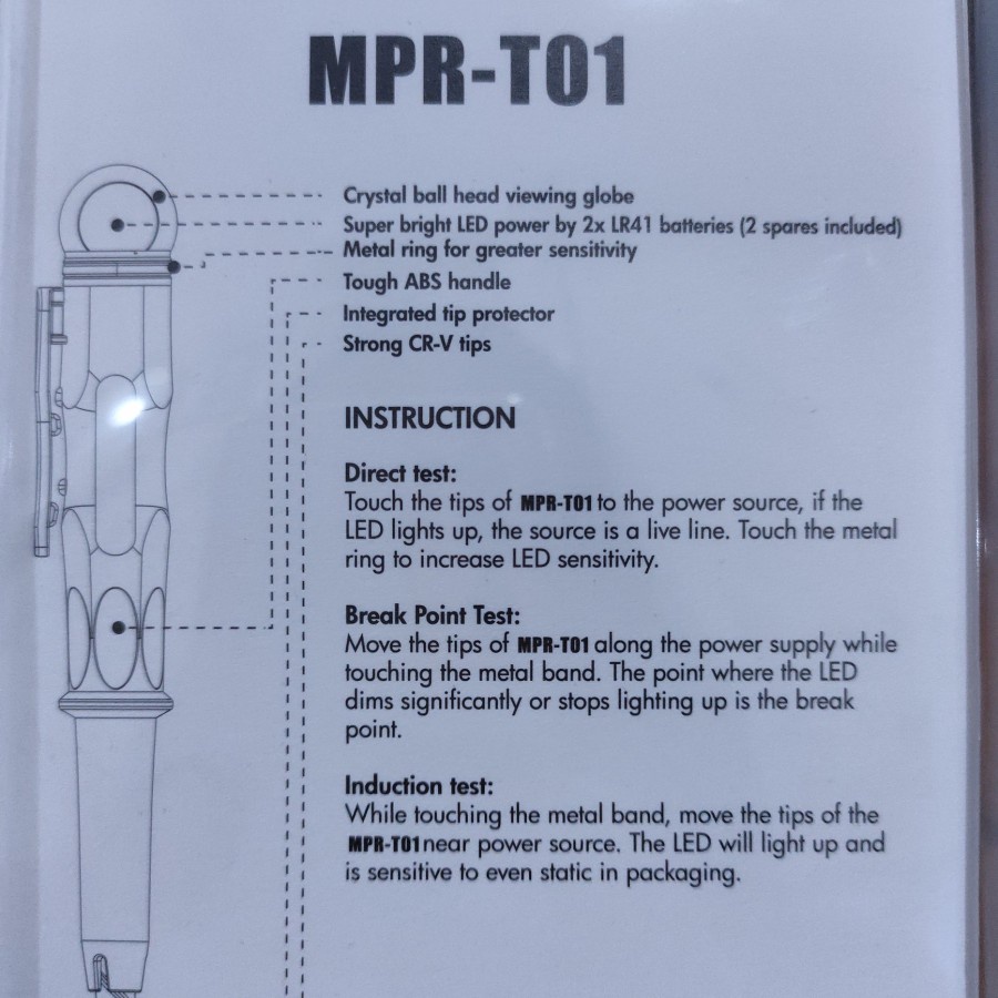 Barangunik2021-Test Pen LED Alat Test Arus Listrik Tespen McPower MPR-T01 Bagus