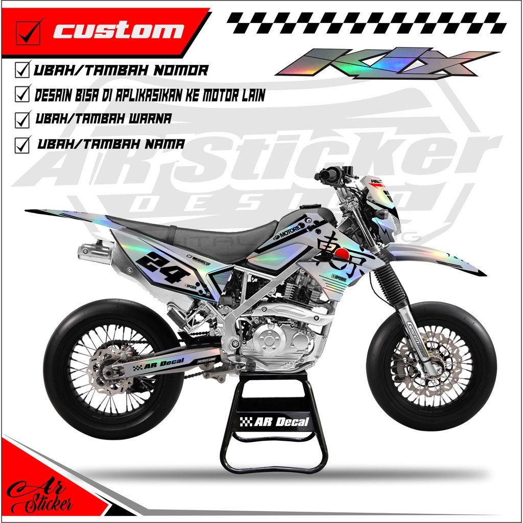 Decal Hologram Chrome Pelangi KLX Lama, KLX Old - Dekal stiker Full Body KLX L / KLX S 007