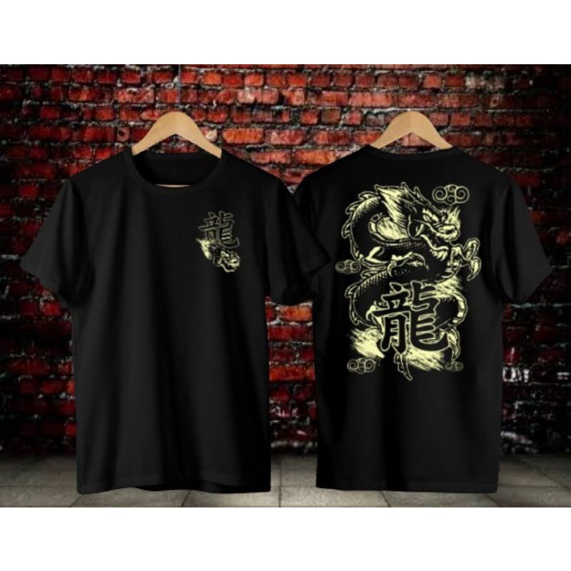 kaos distro samurai Jepang // kaos pria distro samurai / kaos naga emas / kaos naga gold dragon // k