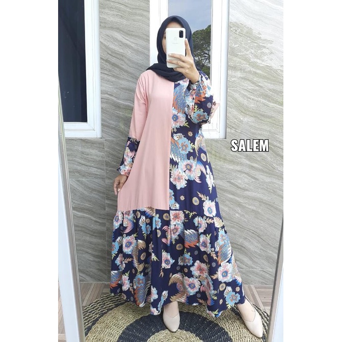 KS. Gamis Rayon Twill Kombinasi/ Gamis Rayon Twill Motif Mix Polos