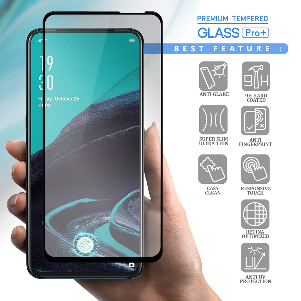 Tempered Glass Full HD OPPO RENO 2F Anti Gores Premium Screen Protector Pelindung Layar OPPO RENO 2F