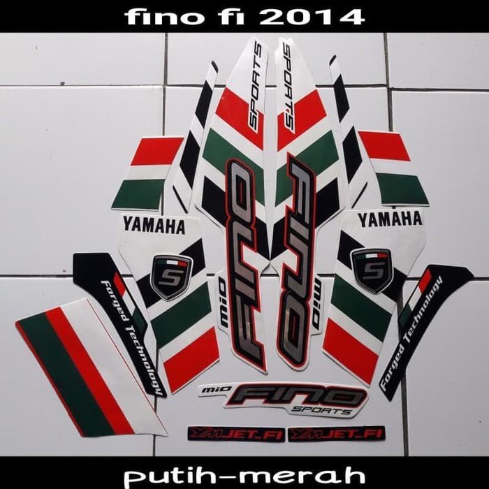 sticker motor fino 2014 putih-merah