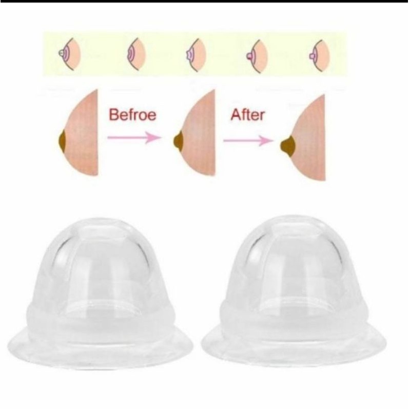 2pcs silicone nipple corrector cup vakum penarik puting payudara