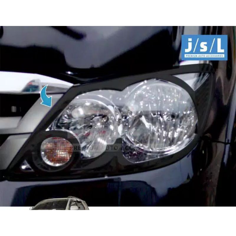 Garnis Lampu Depan Hitam Doff Toyota Fortuner 2005-2008