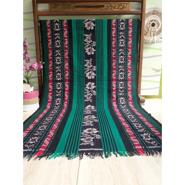 KAIN TENUN BLANKET ASLI JEPARA  MOTIF SUMBA  NTT TORAJA HIJAU