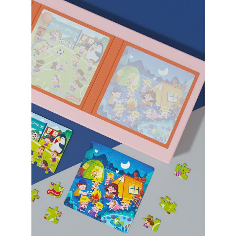 Buku Magnet Puzzle Book Level Buku Edukasi Anak Jigsaw Kado Ultah Hadiah Bayi Baby Born Gift