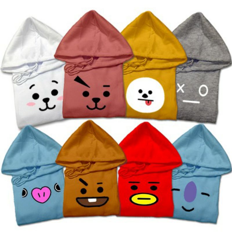 S - XXXXXXL(6XL) Hoodie BT21 RJ KOYA CHIMMY MANG COOKY VAN TATA SHOOKY semua Karakter Idol Oversize S M L XL XXL 3XL 4XL XXXXXL 5XL Hoodie Jumper Cute Kpop Boneka Chibi BIGSIZE Jumbo