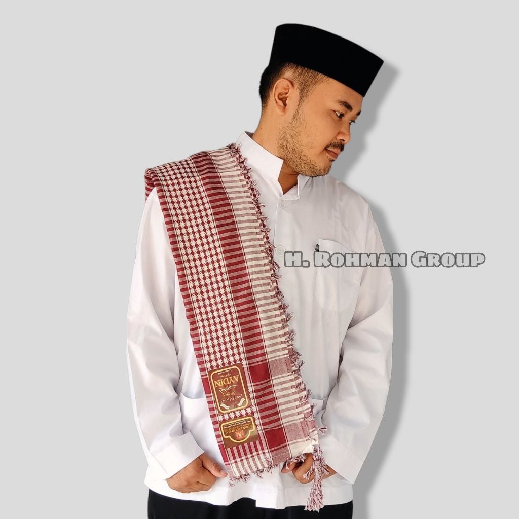 Bisa Cod Sorban Motif Kombinasi Persegi Sorban Santri Ustadz Sorban Haji Arafat H. Rohman Aydin